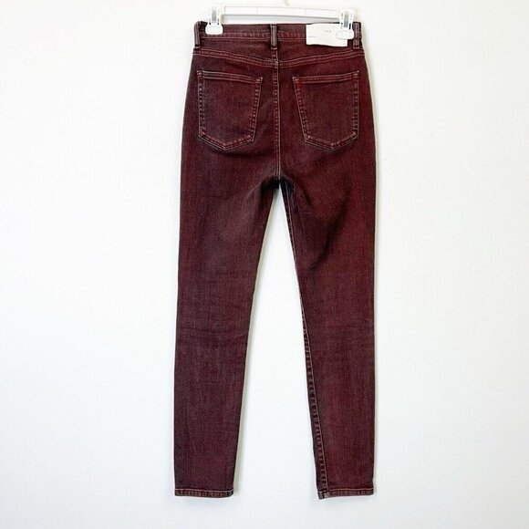 IRO Experience High Rise Skinny Jeans Womens Size 26 Rust Plum - Picture 2 of 10